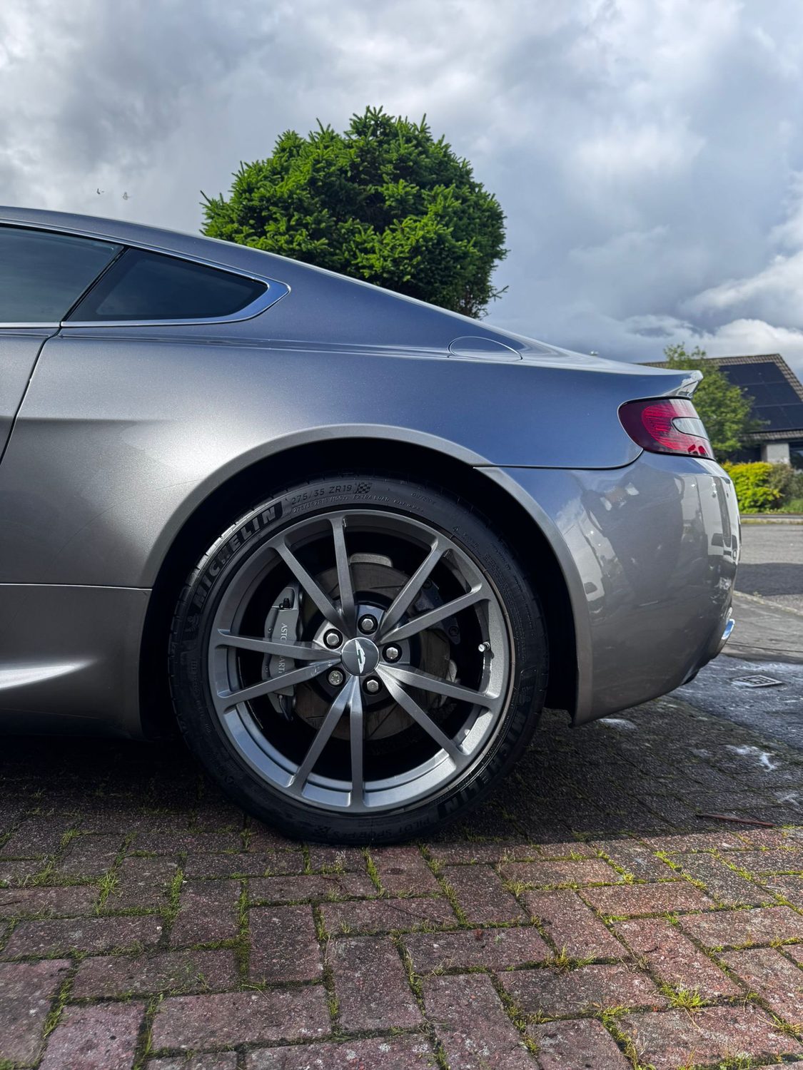 Aston Martin Vantage rear and wheel after a detailed safe wash