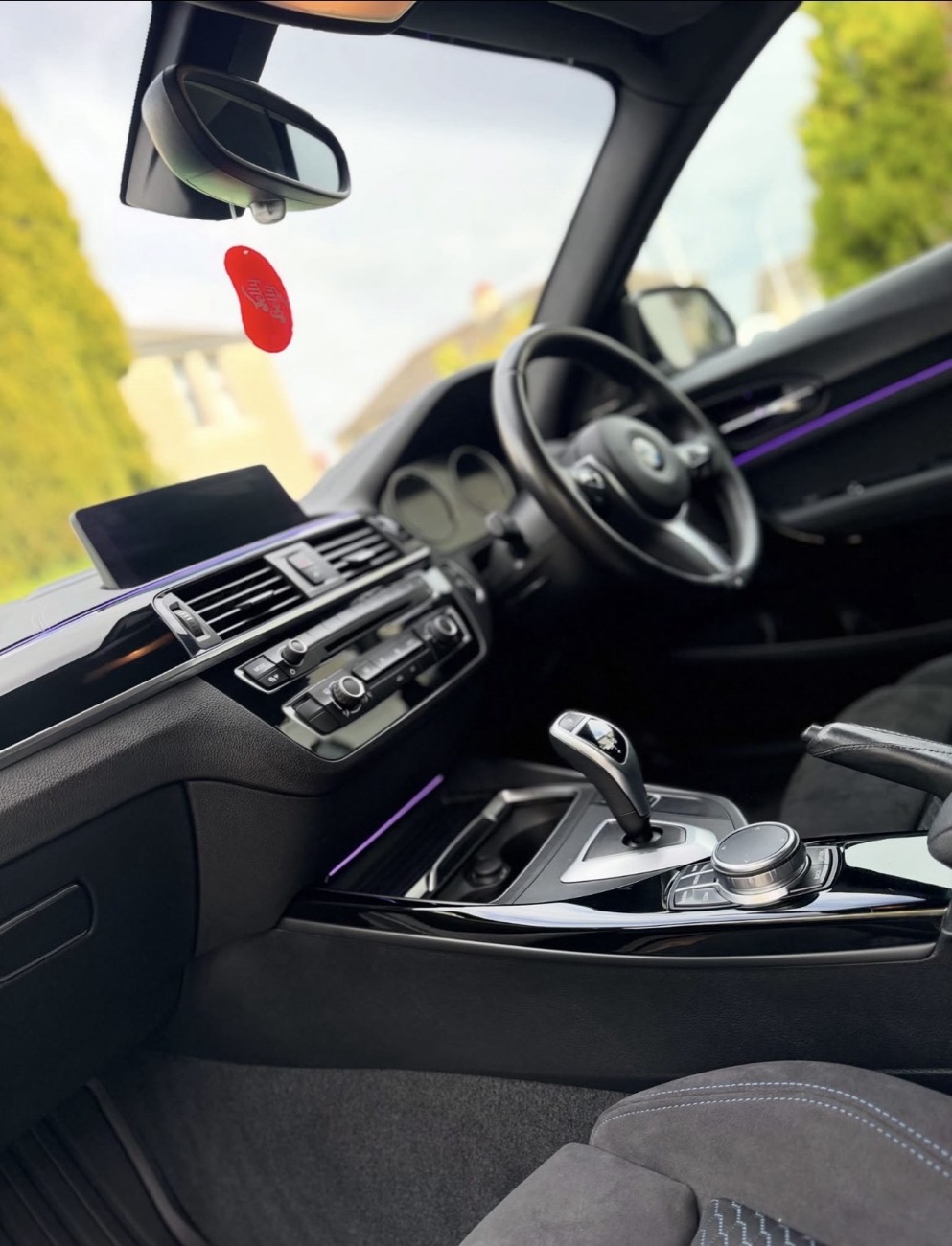 BMW interior console and trim after a detailed clean