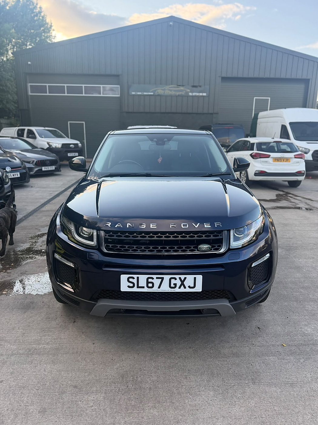 Black Range Rover Evoque after a full detail
