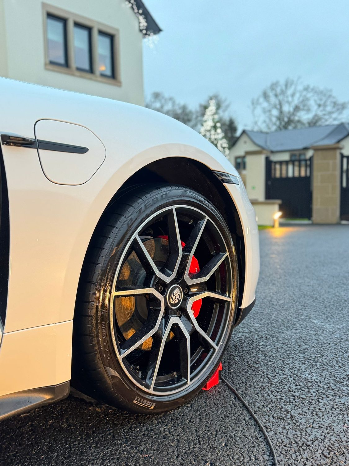 White supercar after paint protection in the studio