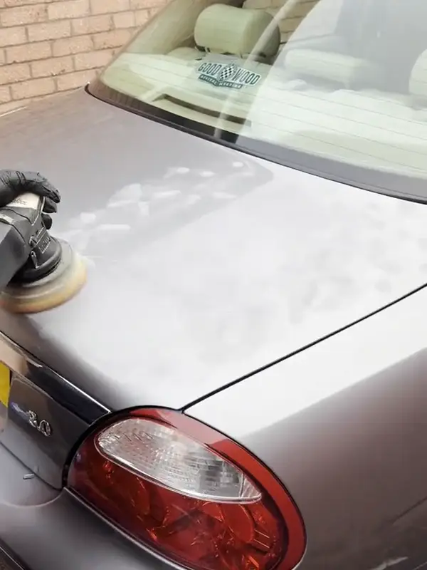 Machine polishing during a 2 step paint correction